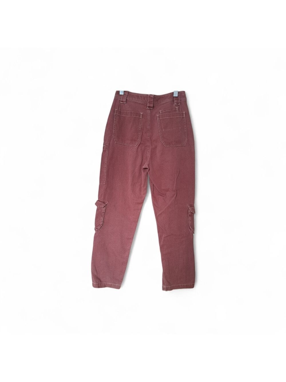 Twik Organic Cotton Cargo Pants | Burgundy | High Waist | Petite Small - Picture 2 of 10